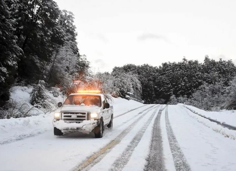 El aire polar se intensifica en la Provincia con nevadas y fuertes vientos